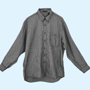 Osh Kosh B'Gosh Men's Black/White Houndstooth Long Sleeve Casual Shirt - L